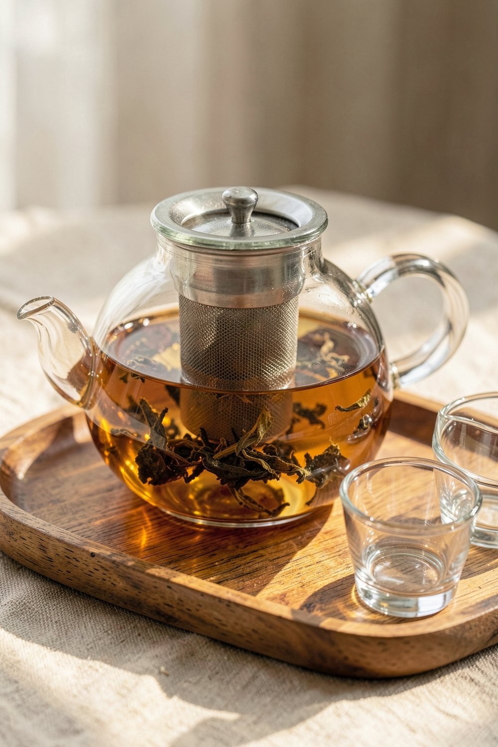 Glass teapot with infuser