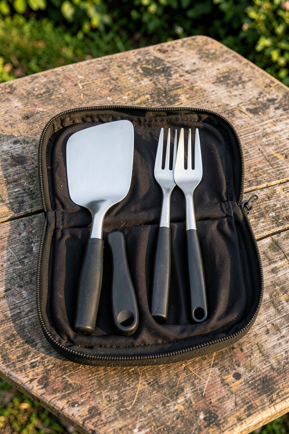 Grill tool set with case