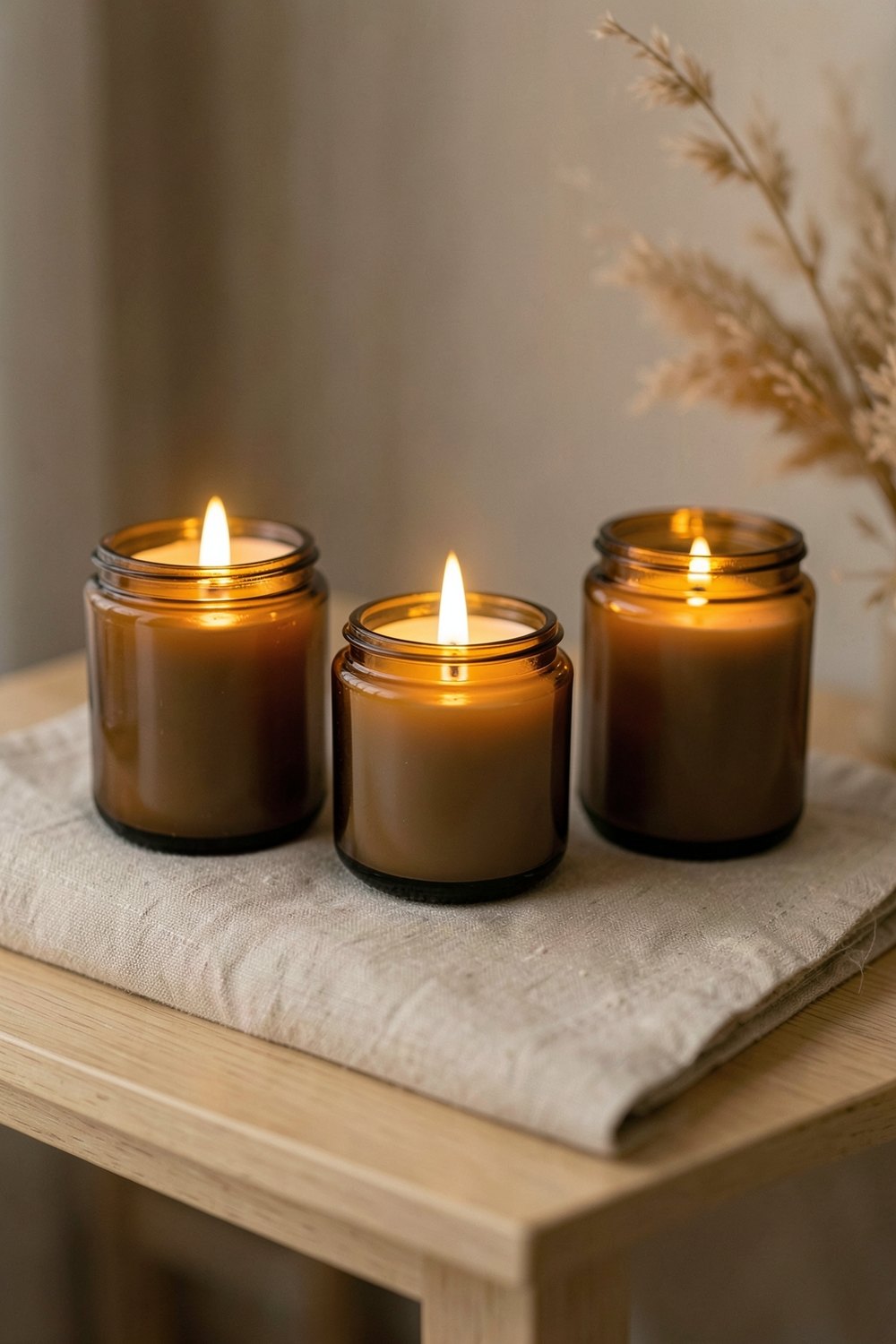 Soy candle set in amber jars