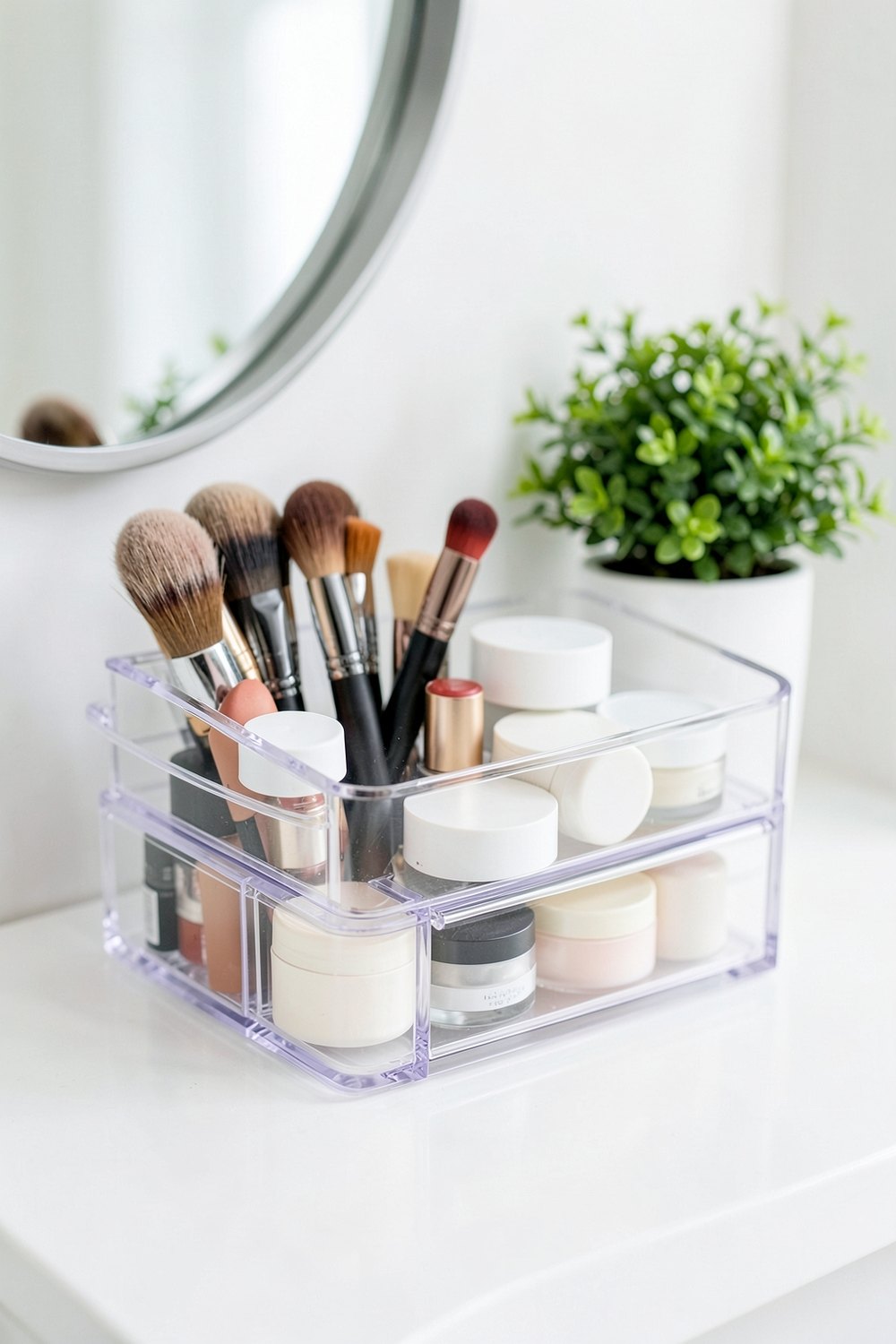Clear vanity organizer