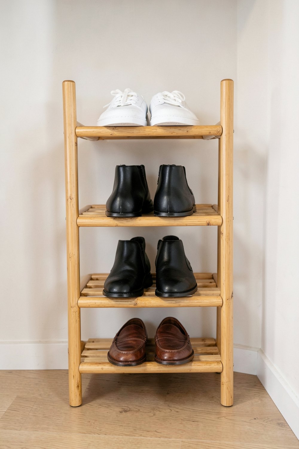 Bamboo shoe rack