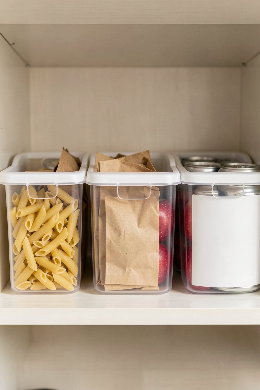 Clear pantry bins with handles