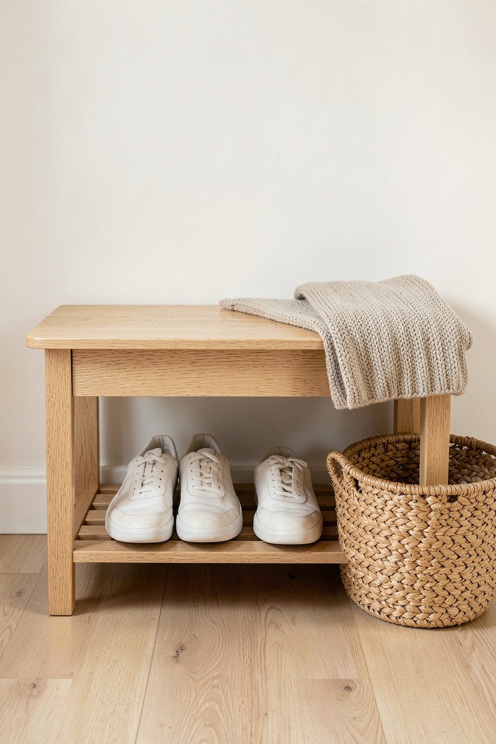Entryway shoe bench