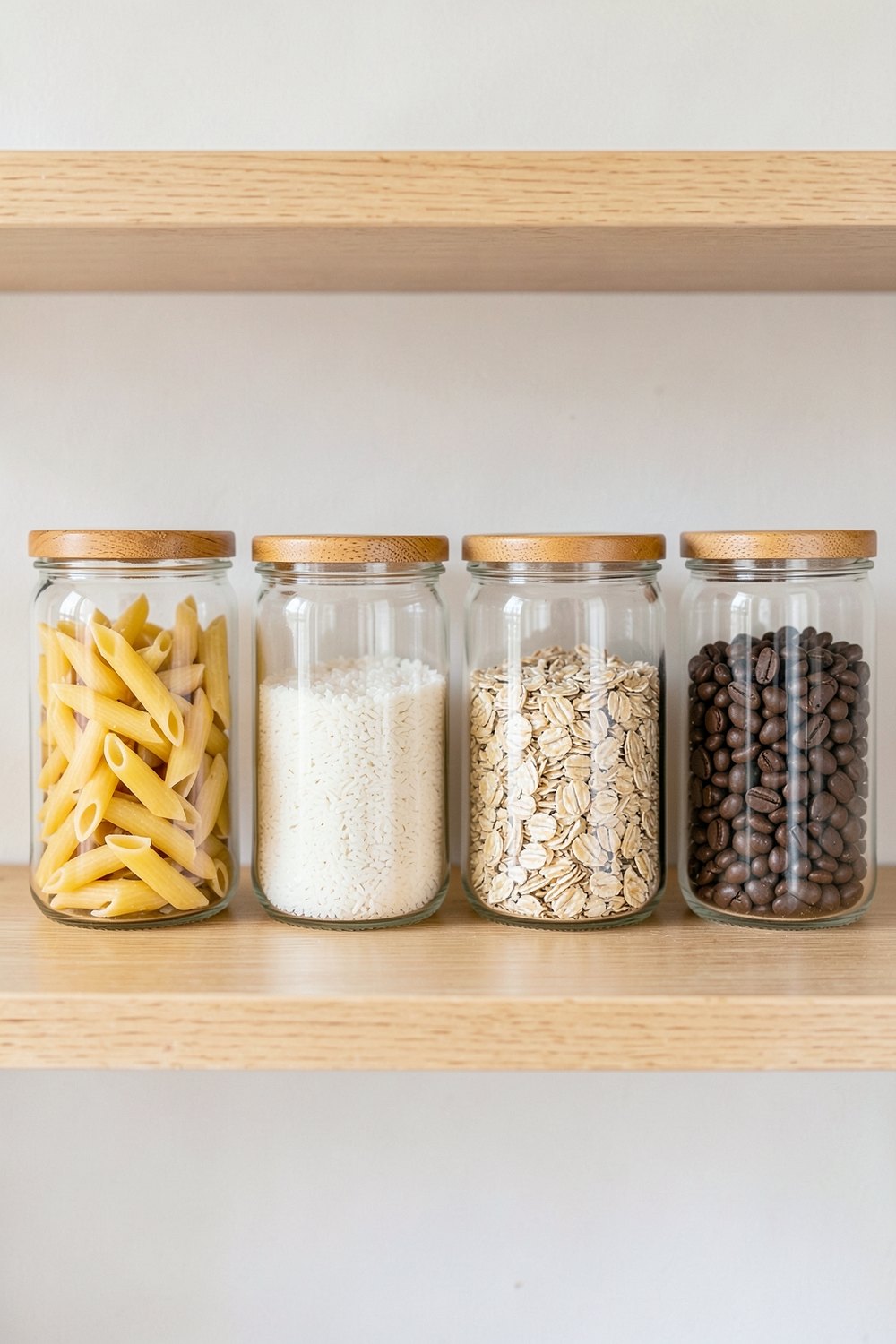 Glass canisters with bamboo lids