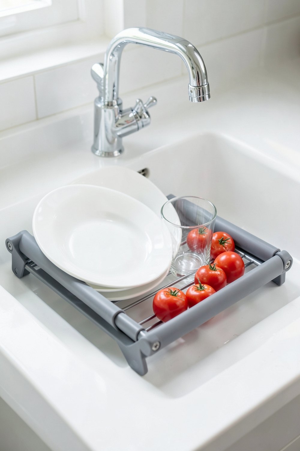 Roll up over the sink drying rack