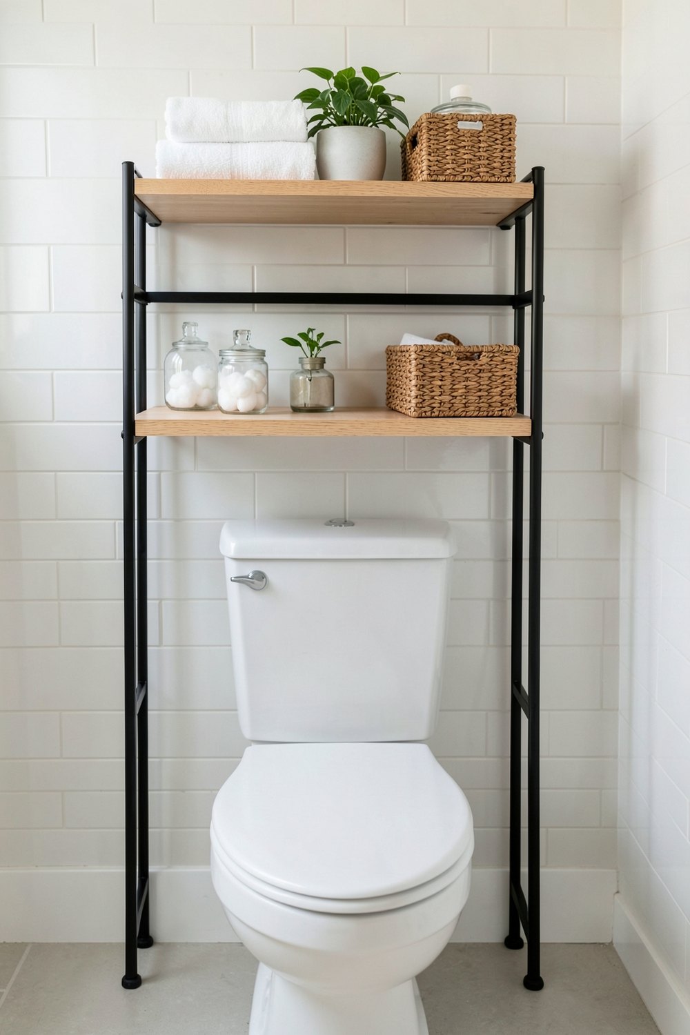 Over the toilet storage rack