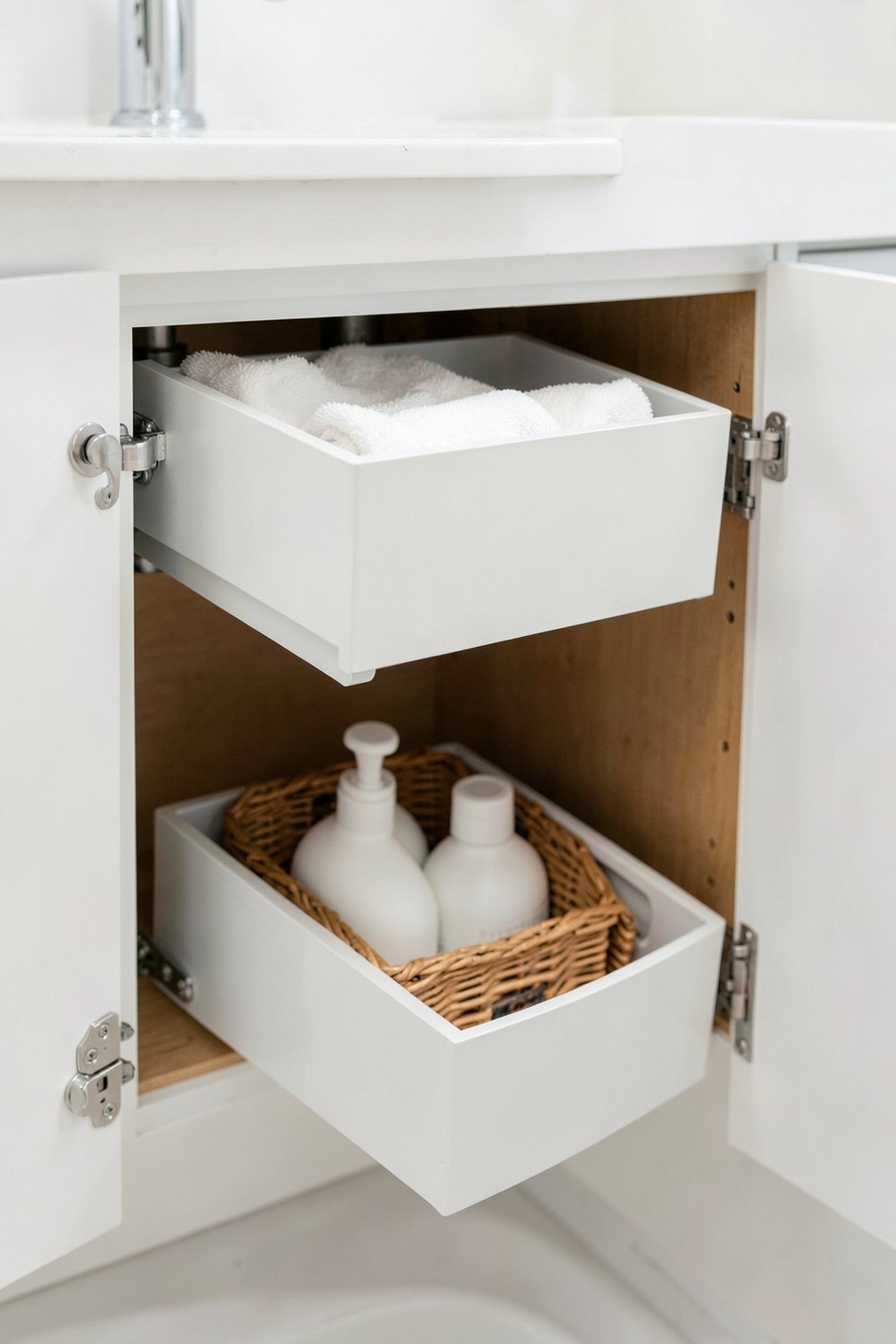 Two tier under sink organizer